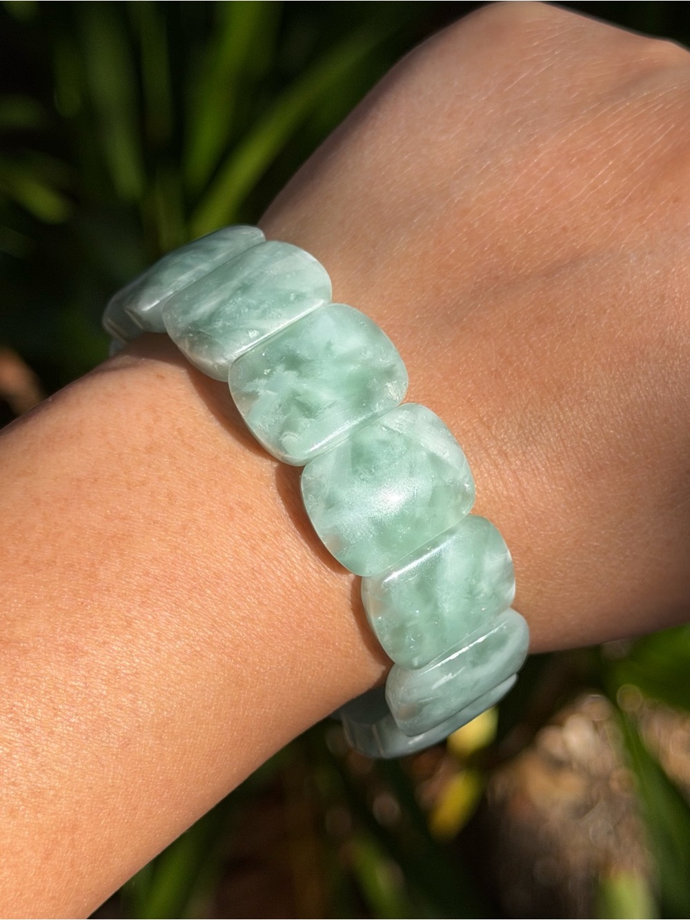 7 Inch Green Larimar Soft Bangle 2567 - Picture 6 of 8